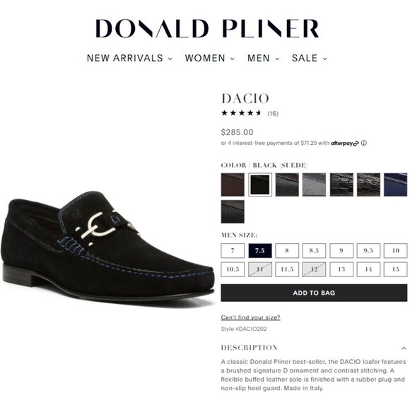 Donald J. Pliner Italy Dacio 2 Purple Indigo Suede Bit Loafers Men 8 Dress Shoes - Picture 7 of 11